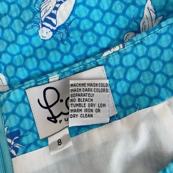 Lily Pulitzer White Label Busy Bees Scalloped Edge Skirt Size 8 - Picture 4 of 5